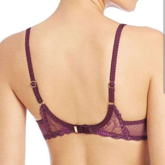 Chantelle Opéra fig/blackberry Stretch Lace Demi Bra 38B - Picture 6 of 16